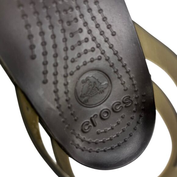 Crocs Isabella Huarache Sandals Womens Size 9 Espresso Brown Strappy Wedge - Picture 7 of 10